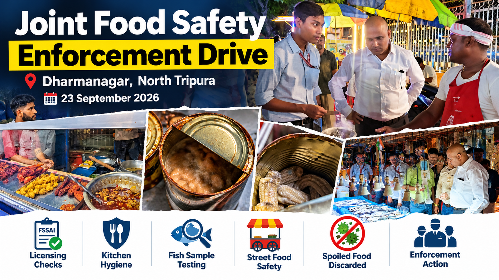 Joint Food Safety Enforcement Drive Conducted Across Dharmanagar : Tripura