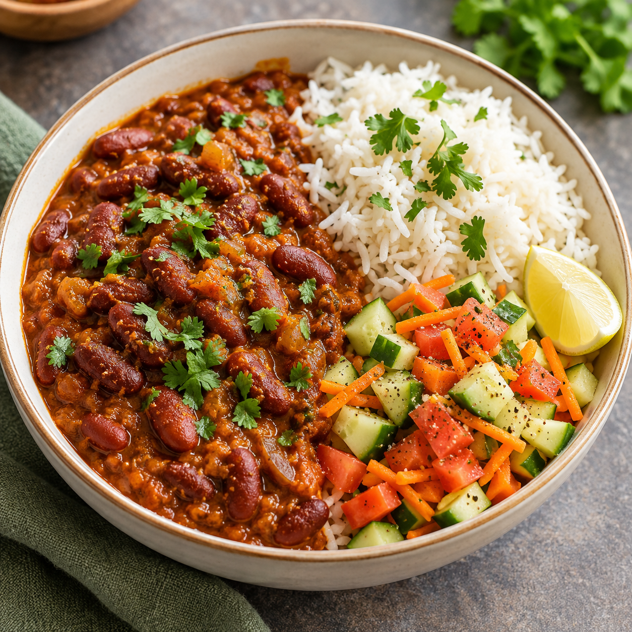 Rajma masala rice bowl
