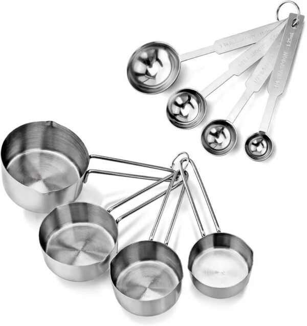 Stainless Steel Measuring Cups & Spoon Combo for Healthy Kitchen
